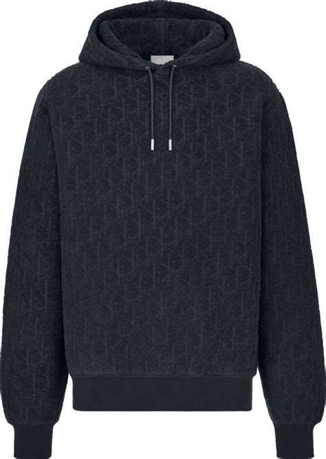 Dior dior oblique monogram hoodie in dark navy 